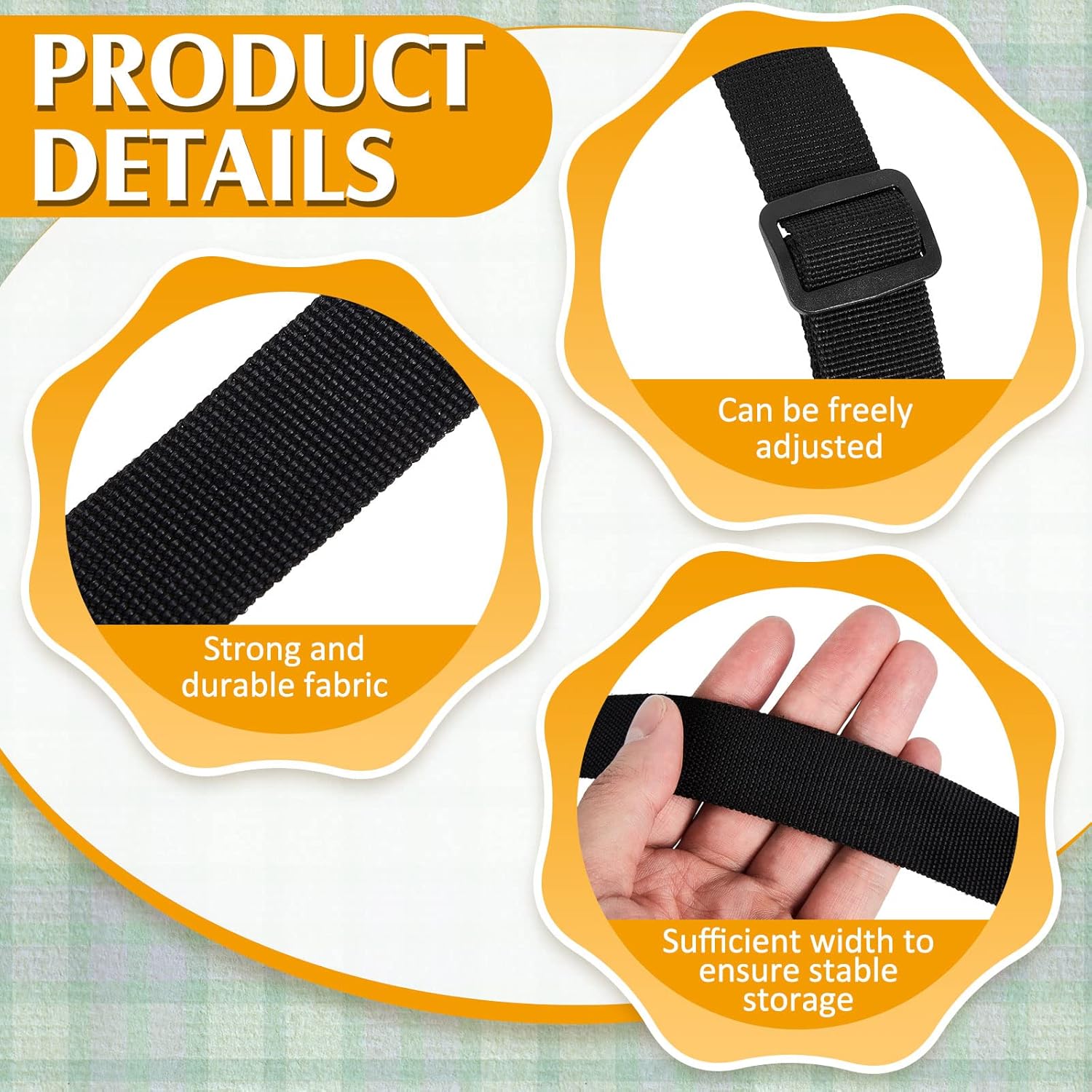 Amylove 2 Pcs Picnic Blanket Carry Strap for Camping