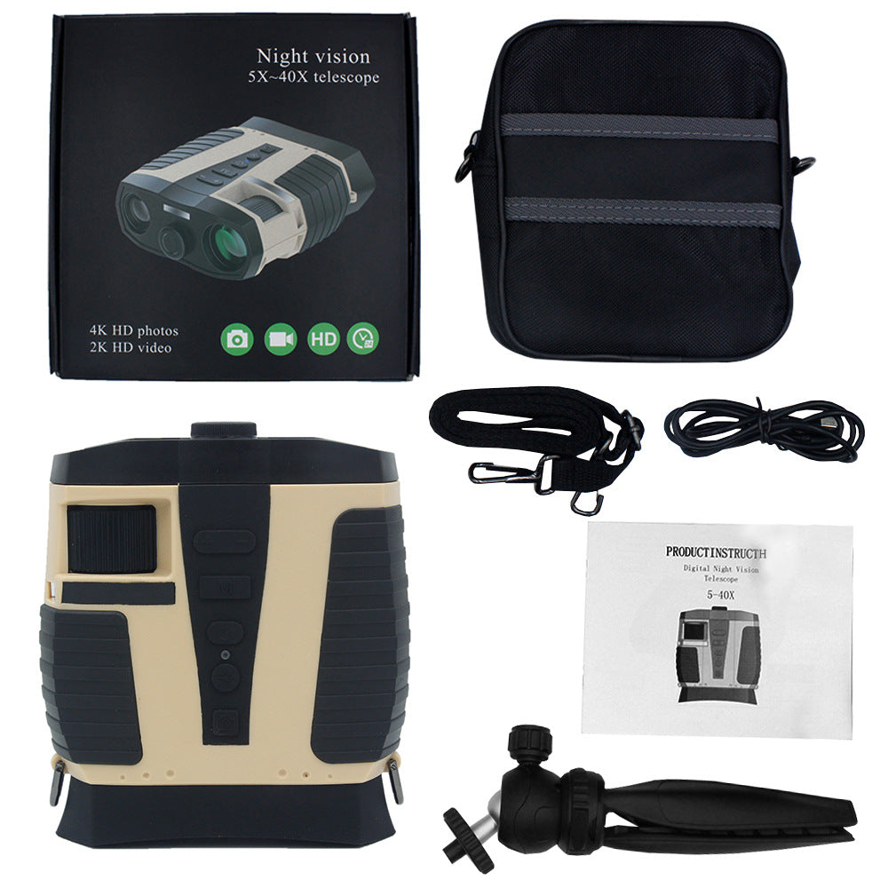 Beige HD Digital Night Vision Binoculars