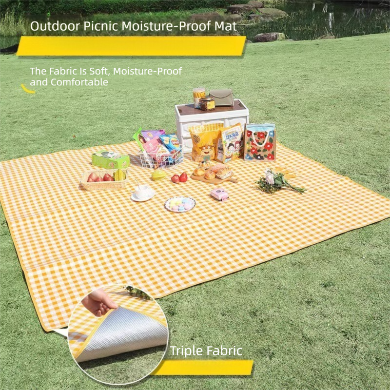 Yellow Lightweight Thickened Picnic Mat