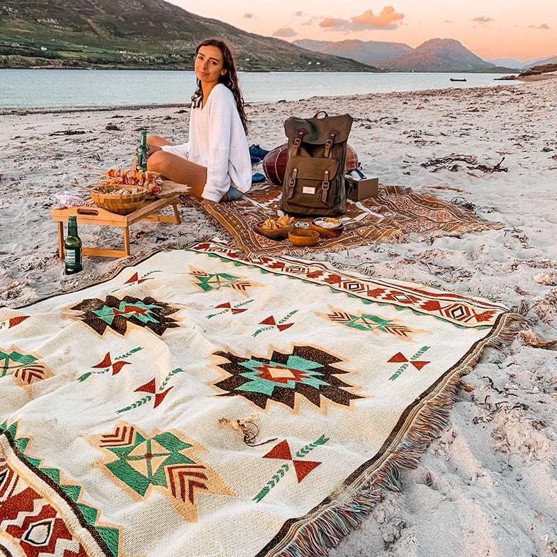 Mutifunctional 90 x 180 CM Bohemian Outdoor Picnic Blanket & Throw