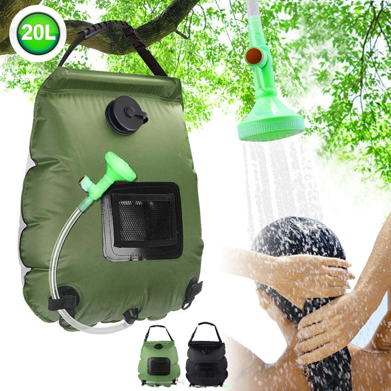 Green Portable Solar Camping Shower Bag