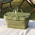 Collapsible Picnic Basket with Mini Table Lid