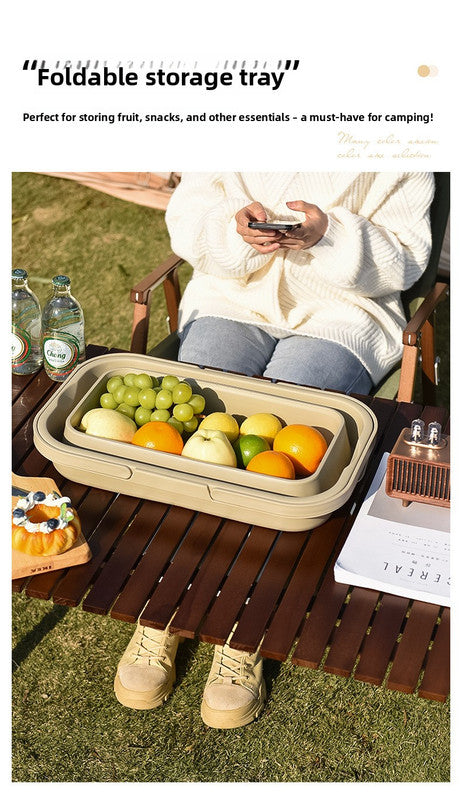 Collapsible Picnic Basket with Mini Table Lid