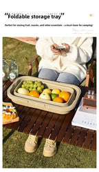 Collapsible Picnic Basket with Mini Table Lid