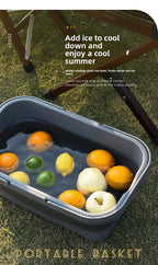 Collapsible Picnic Basket with Mini Table Lid