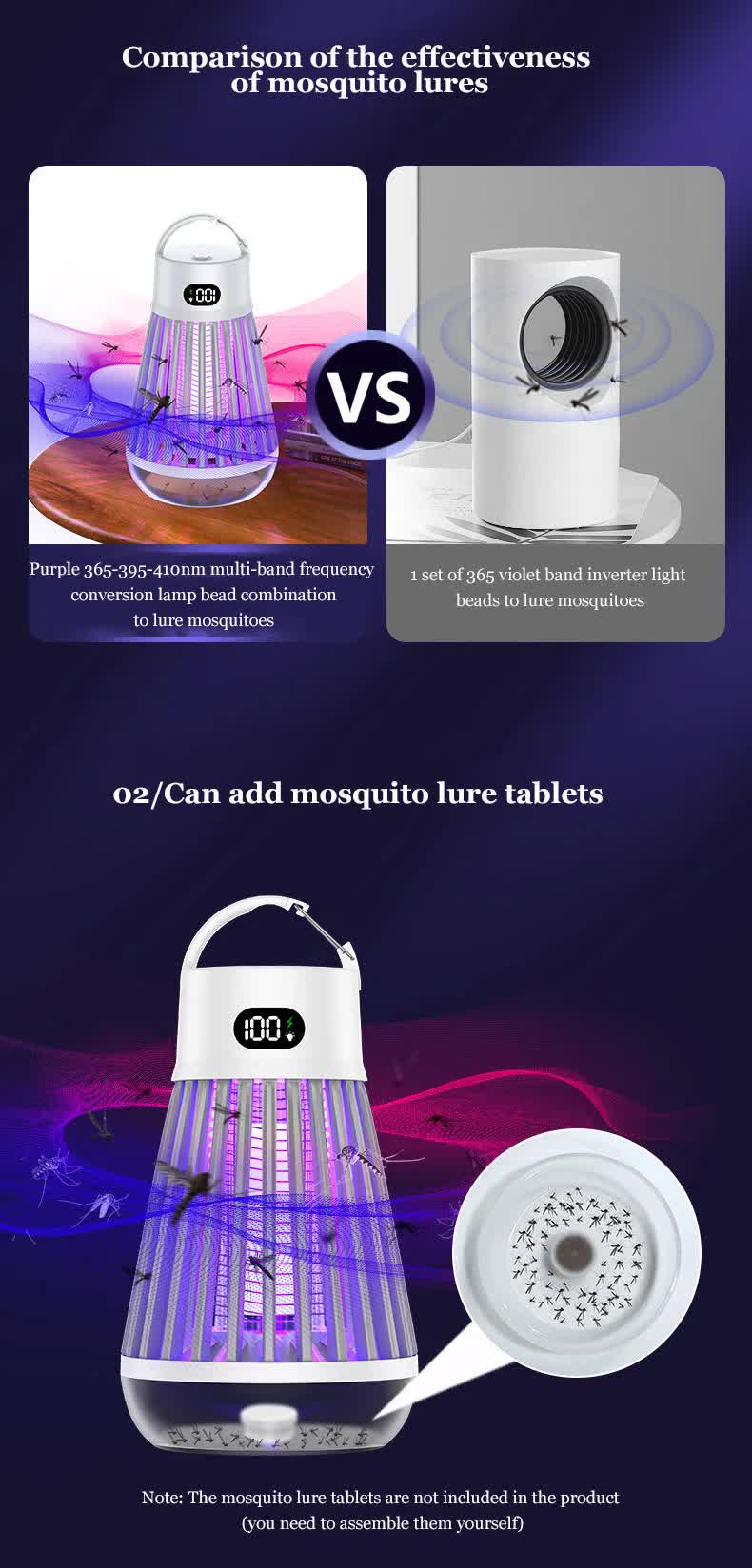 2-in-1 Rechargeable Mosquito Zapper & Camping Lantern