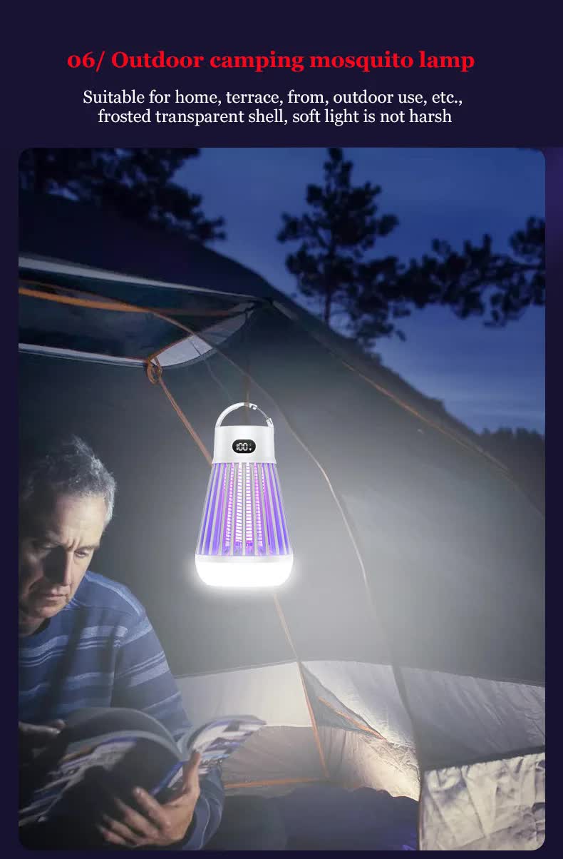 2-in-1 Rechargeable Mosquito Zapper & Camping Lantern