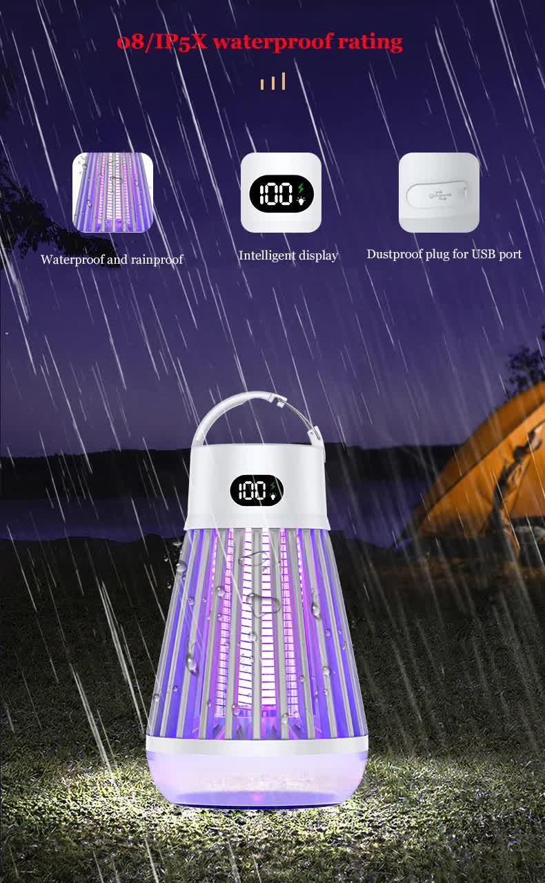 2-in-1 Rechargeable Mosquito Zapper & Camping Lantern