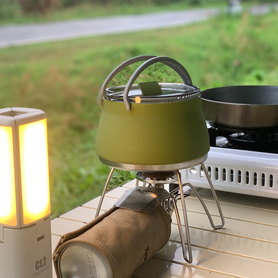 Red 1L Portable Collapsible Camping Kettle