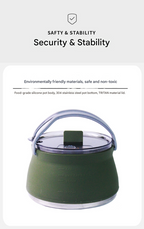 Red 1L Portable Collapsible Camping Kettle