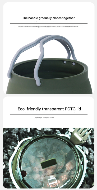 Red 1L Portable Collapsible Camping Kettle